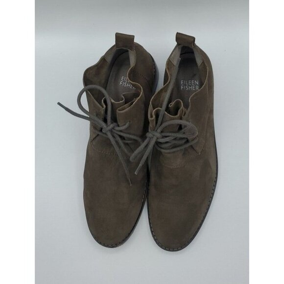 EILEEN FISHER Rey Womens Bootie Shark Gray Suede Leather Lace-up Boot 8M - Picture 3 of 12